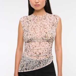 NWT Abercrombie Draped Mesh Top